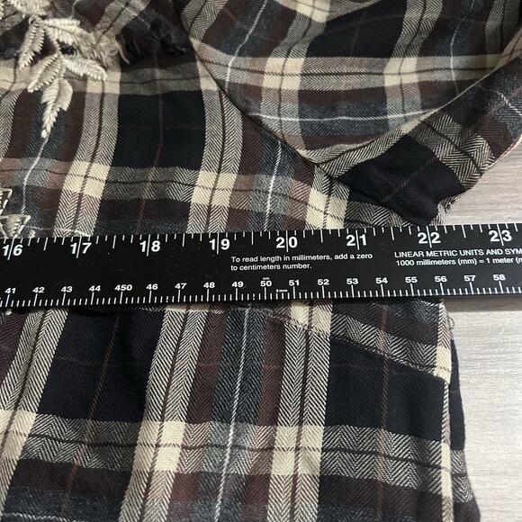 Johnny Was Tunic Top Blouse 3J Workshop Plaid Embroidered Button-Down Size XL - Picture 8 of 8